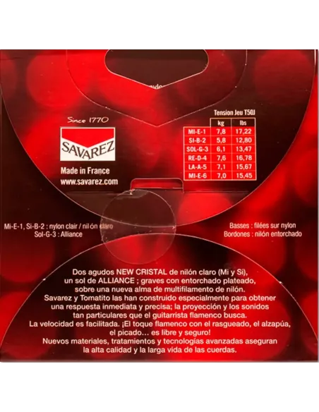 Juego Cuerdas SAVAREZ Tomatito Tensión Normal T50R