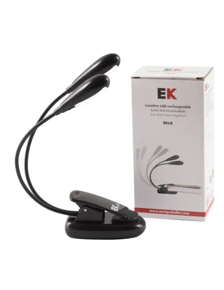 Aplique Lector Doble 8 Leds de luz Bateria Recargable para Atril EKLR