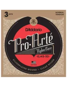 Pack 3 Juegos Cuerdas D’Addario EJ45-3D Pro Arte - Tensión Normal
