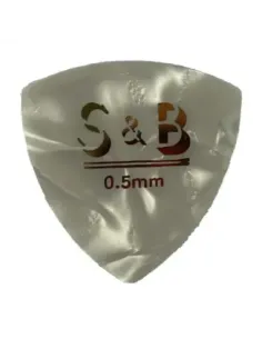 Púa S&B triangulo blanco  0,5mm PBLT05