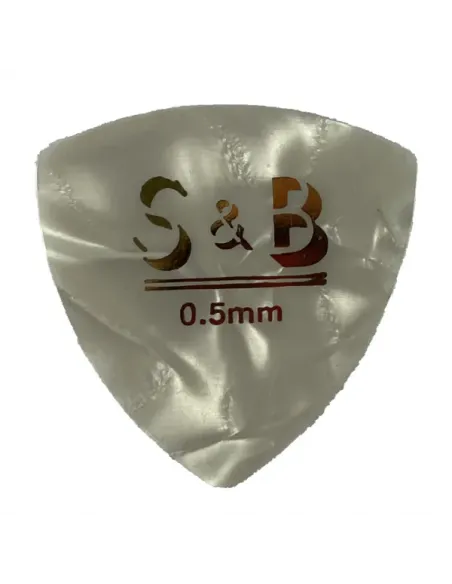 Púa S&B triangulo blanco  0,5mm PBLT05