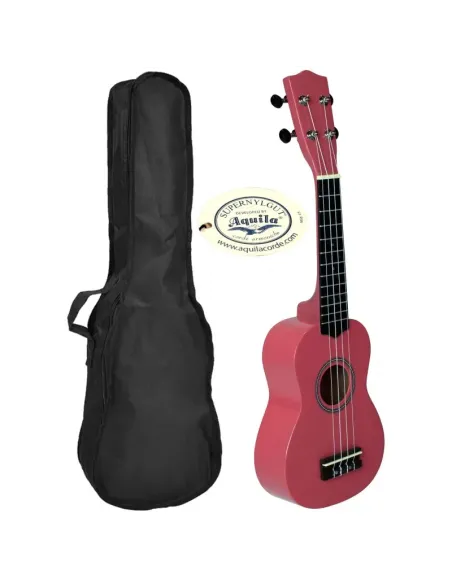 Ukelele Soprano con Funda LANAI Color Rosa Brillo