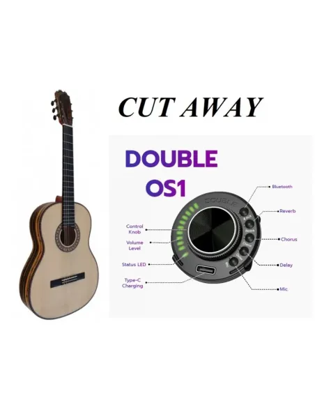 Guitarra Flamenca Ebano Blanco Antonio De Toledo Modelo Amplificada ATF-17EB