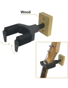 Soporte de Pared GS031 para Guitarra y Bajo - Base de Madera Fija