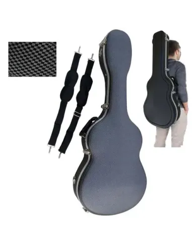 Estuche Guitarra Clásica Cibeles C230.015G | ABS Carbono Gris/Negro | Diseño de Cuadros