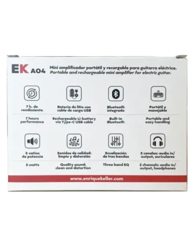 Amplificador portátil EKA04 para guitarra eléctrica  4W