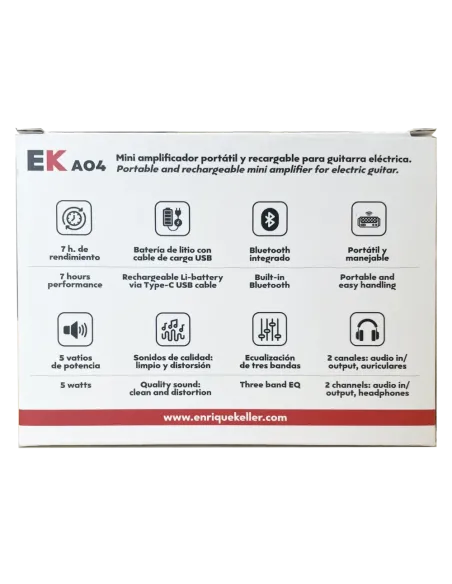 Amplificador portátil EKA04 para guitarra eléctrica  4W