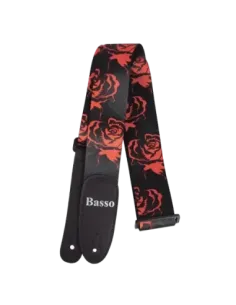 Correa Basso para guitarra y bajo red roses pop art DE27