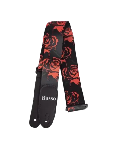 Correa Basso para guitarra y bajo red roses pop art DE27