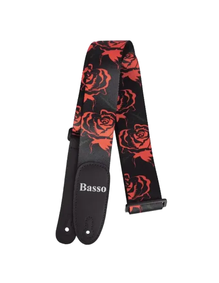 Correa Basso para guitarra y bajo red roses pop art DE27