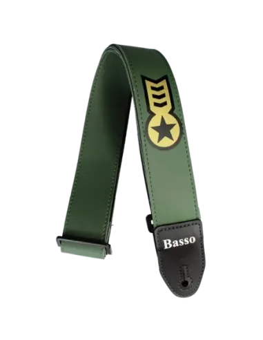 Correa Basso para Guitarra y Bajo Serie Serigrafiada Verde Militar SF127