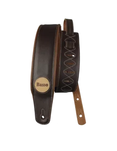 Correa Basso para Guitarra y Bajo Serie Clásica Marrón Acolchada CLA14