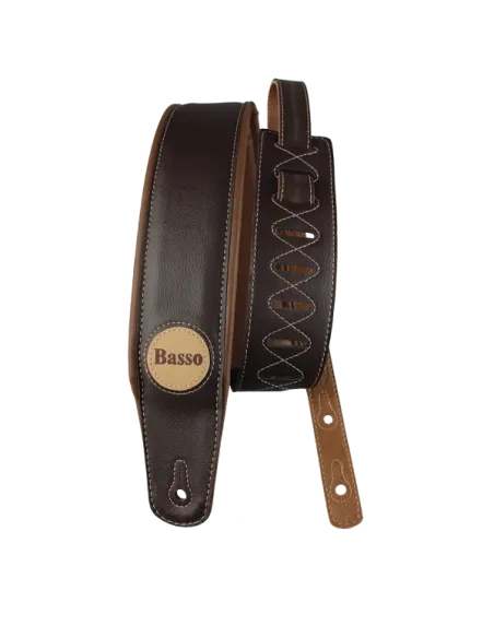 Correa Basso para Guitarra y Bajo Serie Clásica Marrón Acolchada CLA14